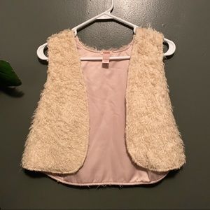 Faux fur cream colored vest